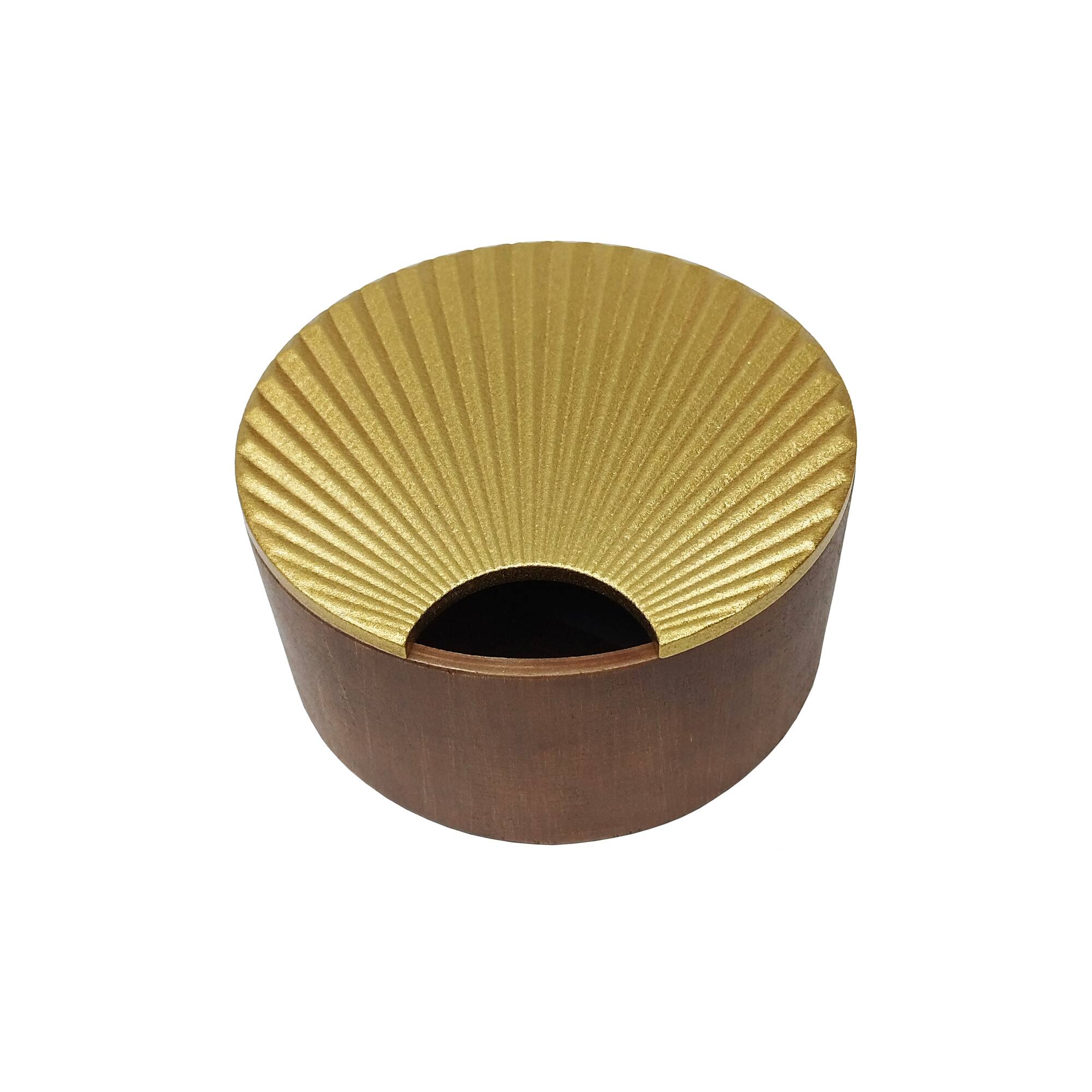 Round Box with Gold Lid Tabletop Décor by Ashland